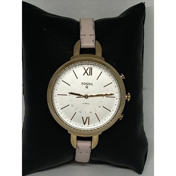 Fossil Q FTW5023 Womens Annette Pink Leather Analog Dial Hybrid Smartwatch CM631 - Picture 1 of 12
